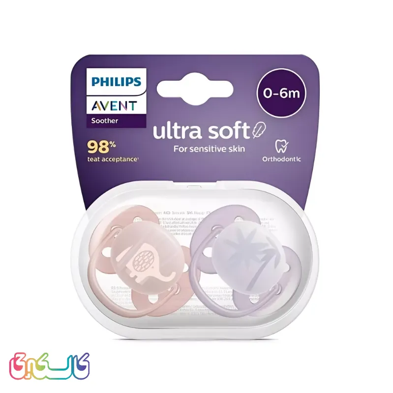 پستانک ارتودنسی فیلیپس اونت Ultra Soft طرح فیل و نخل 091/09