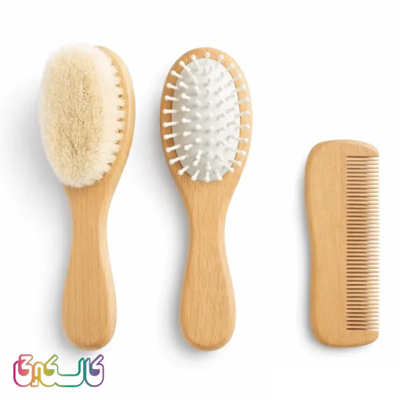 شانه و برس چوبی 3 تیکه الیزابت