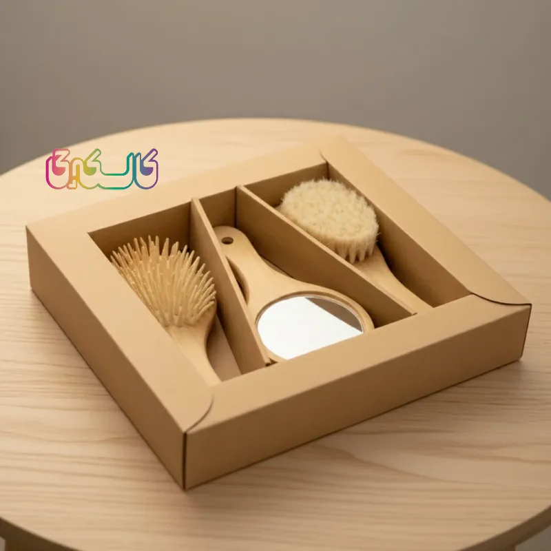 شانه و برس چوبی 3 عددی آینه دار چیکو